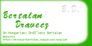 bertalan dravecz business card